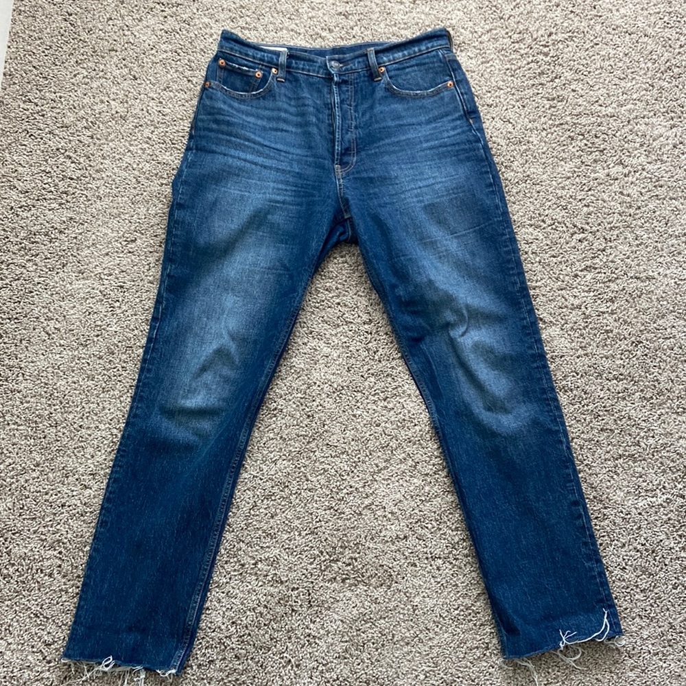 Gap Cheeky Straight High Rise button fly jeans in size 30/10 Tall
